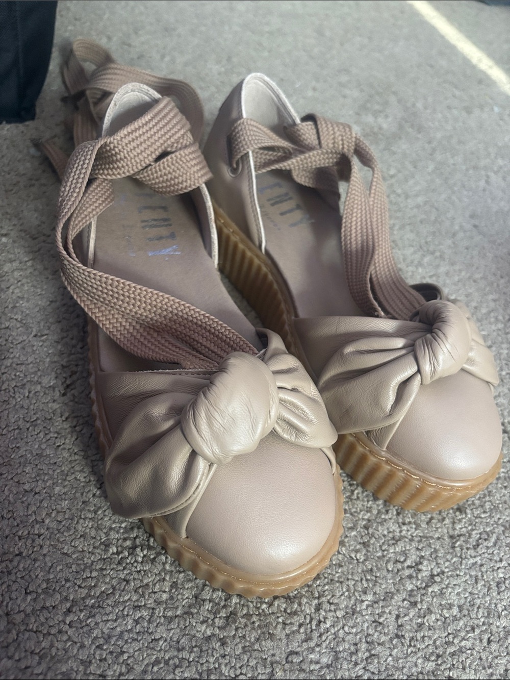 Platform Knot Espadrille Sandals in Taupe